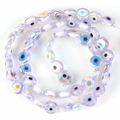4–8 mm Blumen-Lampwork-Glasperlen, flach, rund, Abstandshalter, lose Perlen zur Schmuckherstellung, DIY-Armband, Bastelzubehör, Zubehör – AB Lila Auge – 8 mm, ca. 49 Stück 4–8 mm Blumen-Lampwork-Glasperlen, flach, rund, Abstandshalter, lose Perlen zur Schmuckherstellung, DIY-Armband, Bastelzubehör, Zubehör – AB Lila Auge – 8 mm, ca. 49 Stück von ZFISH