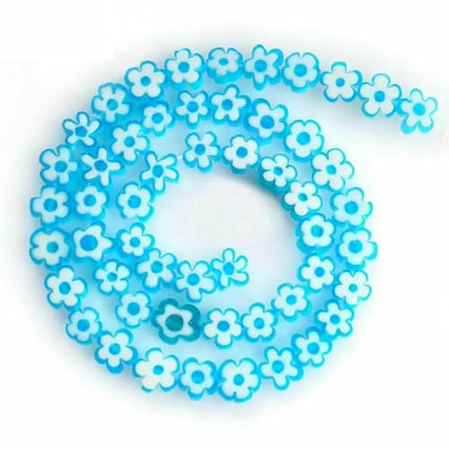 4–8 mm Blumen-Lampwork-Glasperlen, flach, rund, Abstandshalter, lose Perlen zur Schmuckherstellung, DIY-Armband, Bastelzubehör, Zubehör – Hellblau – 8 mm, ca. 49 Stück 4–8 mm Blumen-Lampwork-Glasperlen, flach, rund, Abstandshalter, lose Perlen zur Schmuckherstellung, DIY-Armband, Bastelzubehör, Zubehör – Hellblau – 8 mm, ca. 49 Stück von ZFISH