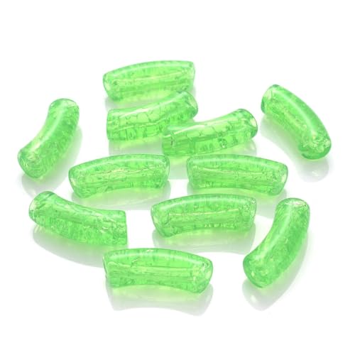 5/10 Stück 8 12 mm Acryl gebogene Rohrperlen mehrfarbig gebogene Rohrperlen für DIY-Armbänder, Ohrringe, Anhänger, Schmuckherstellung, Fundstücke-42-12 mm (5 Stück) von ZFISH