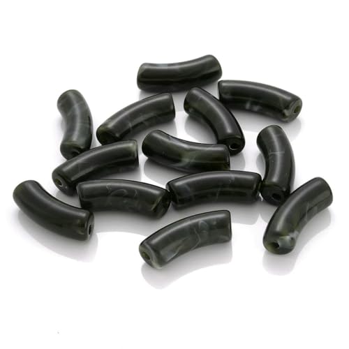 5/10 Stück bunte gebogene Rohrperlen mit Farbverlauf, Acryl-Ellenbogen-Rohrperlen zur Schmuckherstellung, Armband, Ohrringe, Telefonkettenzubehör, 10–11,3,0 mm, 5 Stück von ZFISH
