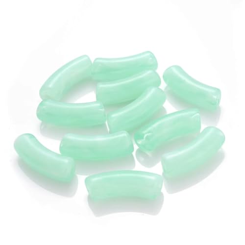 5/10 Stück bunte gebogene Rohrperlen mit Farbverlauf, Acryl-Ellenbogen-Rohrperlen zur Schmuckherstellung, Armband, Ohrringe, Telefonkettenzubehör, 7–11,3,0 mm, 5 Stück von ZFISH
