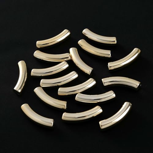5/10 Stück einfarbige gebogene Acrylperlen, gebogene Röhrenperlen für die Herstellung von DIY-Schmuck, Armbändern und Halsketten, 14–8 mm, 10 Stück von ZFISH