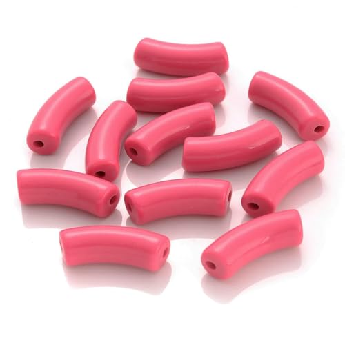 5/10 Stück einfarbige gebogene Acrylperlen, gebogene Röhrenperlen für die Herstellung von DIY-Schmuck, Armbändern und Halsketten, 22–11,3,0 mm, 5 Stück 5/10 Stück einfarbige gebogene Acrylperlen, gebogene Röhrenperlen für die Herstellung von DIY-Schmuck, Armbändern und Halsketten, 22–11,3,0 mm, 5 Stück von ZFISH
