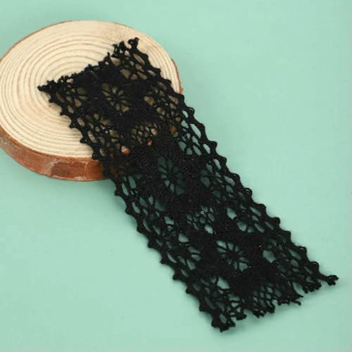 5/10 Yards, schwarzer Baumwoll-Spitzenstoff, DIY-Kleideraccessoires, Party-Hochzeitskarten, Heimtextilien, Sofa, Kissen, Haarschmuck, Spitzen-Stil 3-10 Yards von ZFISH