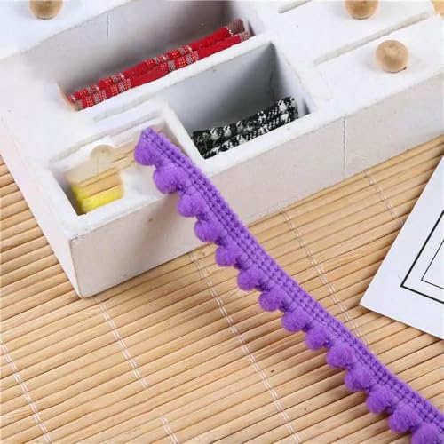 5/10 Yards Pom Poms Trim Ball Spitzenband 11 mm Pompom Fransenband Nähspitze Gestrickter Stoff Handarbeit Basteldekoration-19 Mittelviolett-5 Yards 5/10 Yards Pom Poms Trim Ball Spitzenband 11 mm Pompom Fransenband Nähspitze Gestrickter Stoff Handarbeit Basteldekoration-19 Mittelviolett-5 Yards von ZFISH