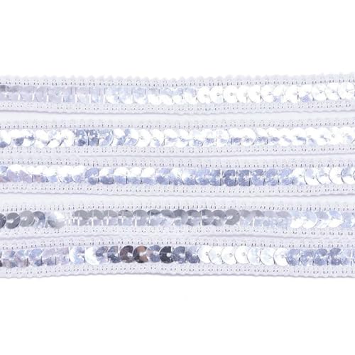 5 Meter 12 mm Paillettenband, Spitzenbesatz, Stoff, für Kleider, Kleidung, Kopfschmuck, Brautschmuck, DIY, Basteln, Nähzubehör, B02 5 Meter 12 mm Paillettenband, Spitzenbesatz, Stoff, für Kleider, Kleidung, Kopfschmuck, Brautschmuck, DIY, Basteln, Nähzubehör, B02 von ZFISH