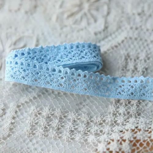 5 Meter rosa blau lila Baumwolle bestickte Spitzenborte Spitzenband DIY für Kostüme geraffte Hochzeitskleider Näharbeiten 2 cm Breite-blau-5 Meter von ZFISH