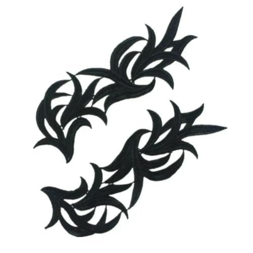 5 Paar weiß schwarz fluoreszierend bunt floral Spitze Stoff Nähen Hochzeit Kleid Applique Spitze Patch/Mischcharge DA008-5 Paare schwarz-5pairs von ZFISH
