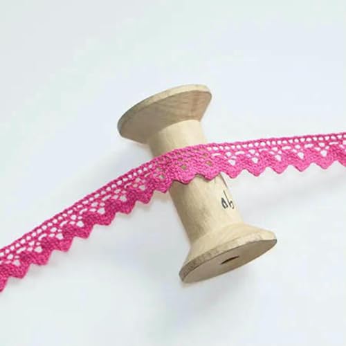 5 Yard, 25 mm, Baumwollspitzenstoff für Heimdekoration, Bekleidungszubehör, Heimtextilien, DIY-Anleitung, Rose und Pink, 2 cm, 5 Yard von ZFISH