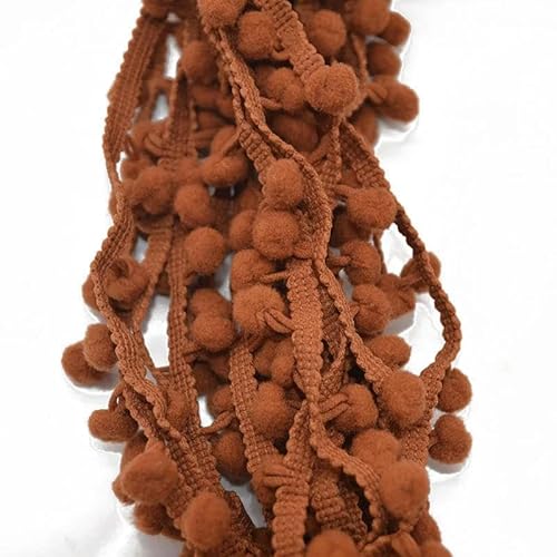 5 Yards, 10 mm, Spitzenstoff, Nähzubehör, Pompom-Besatz, Pom-Pom-Dekoration, Quaste, Kugel, Fransenband, DIY-Material, Bastelbekleidung, PT33 Kaffeebraun, 5 Yards 5 Yards, 10 mm, Spitzenstoff, Nähzubehör, Pompom-Besatz, Pom-Pom-Dekoration, Quaste, Kugel, Fransenband, DIY-Material, Bastelbekleidung, PT33 Kaffeebraun, 5 Yards von ZFISH