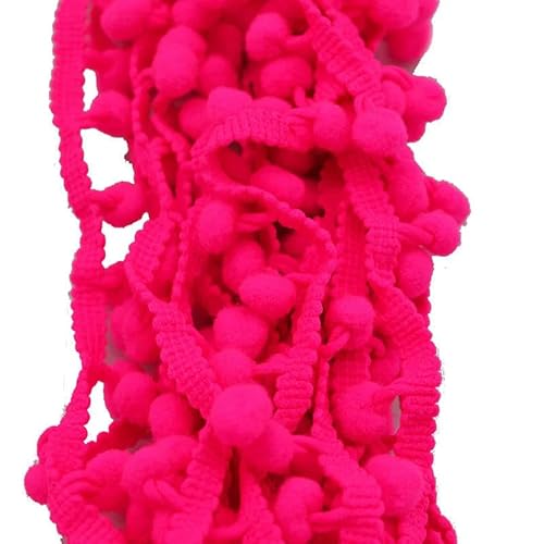 5 Yards, 10 mm Spitzenstoff, Nähzubehör, Pompom-Besatz, Pom-Pom-Dekoration, Quaste, Kugel, Fransenband, DIY-Material, Bastelbekleidung, PT17, fluoreszierende Rose, 5 Yards 5 Yards, 10 mm Spitzenstoff, Nähzubehör, Pompom-Besatz, Pom-Pom-Dekoration, Quaste, Kugel, Fransenband, DIY-Material, Bastelbekleidung, PT17, fluoreszierende Rose, 5 Yards von ZFISH