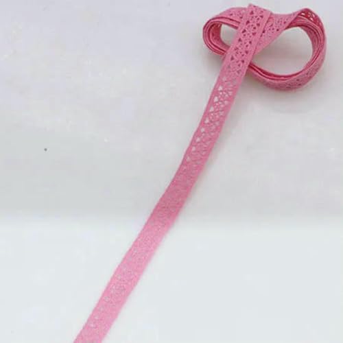 5 Yards, 25 mm, Baumwoll-Spitzenstoff für Heimdekoration, Bekleidungszubehör, Heimtextilien, DIY-Anleitung, Rose und Pink, Pink, 1,1 cm,5 Yards von ZFISH