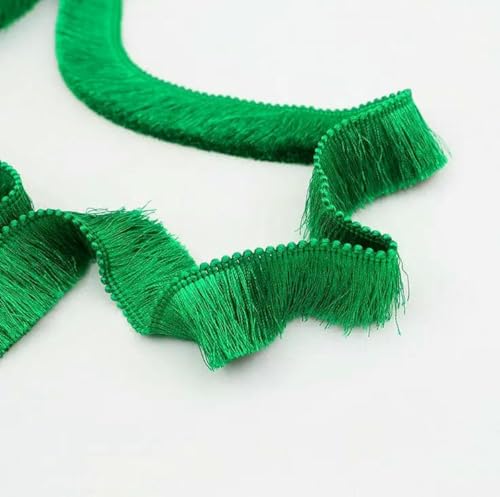 5 Yards/Los (Günstige dicke Quastenbesätze, 2,8 cm breit, Polyester, für Vorhänge/Kissenbesätze, Ohrringe/Taschen, dekorative Spitzenfransen zum Nähen, Weihnachtsgrün, 5 Yards 5 Yards/Los (Günstige dicke Quastenbesätze, 2,8 cm breit, Polyester, für Vorhänge/Kissenbesätze, Ohrringe/Taschen, dekorative Spitzenfransen zum Nähen, Weihnachtsgrün, 5 Yards von ZFISH