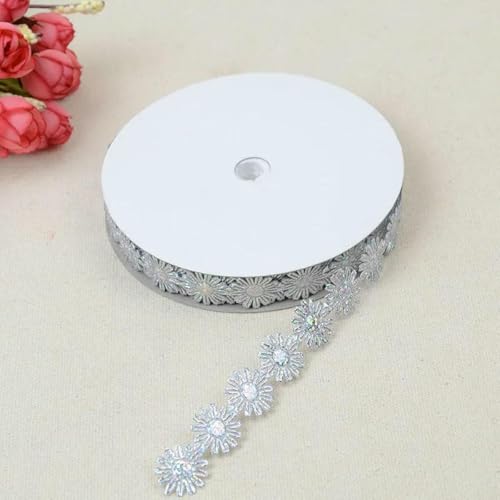 5 Yards/Los 18 mm Spitzenband Kirschblumenband Bestickter Stoff DIY Hochzeitsdekoration Spitzenbesatz Nähzubehör-R04 Silber-5 Yards 5 Yards/Los 18 mm Spitzenband Kirschblumenband Bestickter Stoff DIY Hochzeitsdekoration Spitzenbesatz Nähzubehör-R04 Silber-5 Yards von ZFISH