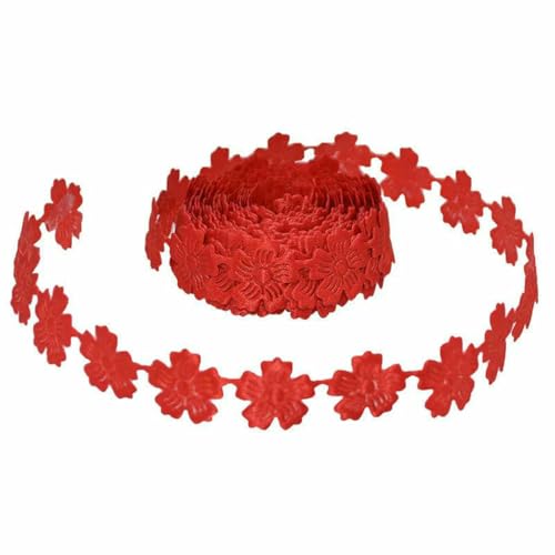 5 Yards/Los 2 cm Spitzenband Kirschblumenband Bestickter Stoff DIY Hochzeitsfeier Dekoration Spitzenbesatz Nähzubehör-R10-5 Yards von ZFISH