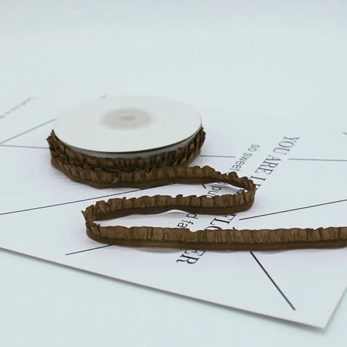 5 Yards 1 cm plissiertes Stretch-Spitzenbesatzband mit Rüschen, elastisches Band, Kopfschmuck, Boxschleife, dekoratives DIY-Bastelzubehör, 23–5 Yards von ZFISH