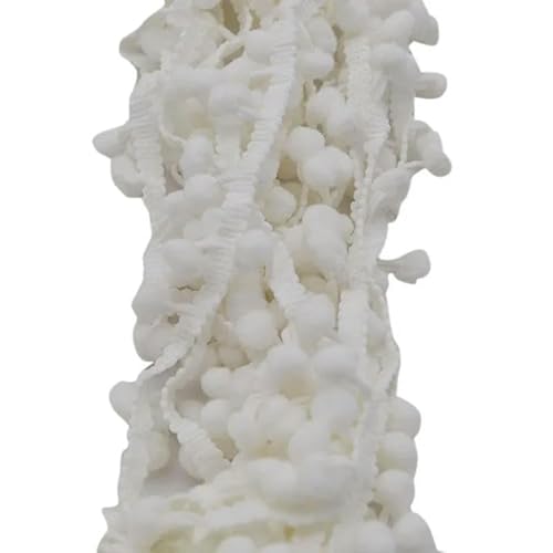 5 Yards 10 mm Spitzenstoff, Nähzubehör, Pompom-Besatz, Pom-Pom-Dekoration, Quaste, Kugel, Fransenband, DIY-Material, Bastelbekleidung, PT01 weiß, 5 Yards 5 Yards 10 mm Spitzenstoff, Nähzubehör, Pompom-Besatz, Pom-Pom-Dekoration, Quaste, Kugel, Fransenband, DIY-Material, Bastelbekleidung, PT01 weiß, 5 Yards von ZFISH