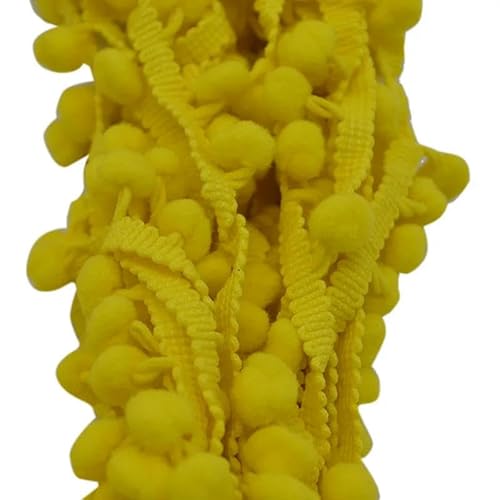 5 Yards 10 mm Spitzenstoff, Nähzubehör, Pompom-Besatz, Pom-Pom-Dekoration, Quaste, Kugel, Fransenband, DIY-Material, Bastelbekleidung, PT04 Gelb, 5 Yards 5 Yards 10 mm Spitzenstoff, Nähzubehör, Pompom-Besatz, Pom-Pom-Dekoration, Quaste, Kugel, Fransenband, DIY-Material, Bastelbekleidung, PT04 Gelb, 5 Yards von ZFISH
