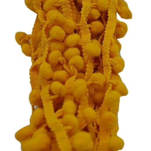 5 Yards 10 mm Spitzenstoff, Nähzubehör, Pompom-Besatz, Pom-Pom-Dekoration, Quaste, Kugel, Fransenband, DIY-Material, Bastelbekleidung, PT05 dunkelgelb, 5 Yards 5 Yards 10 mm Spitzenstoff, Nähzubehör, Pompom-Besatz, Pom-Pom-Dekoration, Quaste, Kugel, Fransenband, DIY-Material, Bastelbekleidung, PT05 dunkelgelb, 5 Yards von ZFISH
