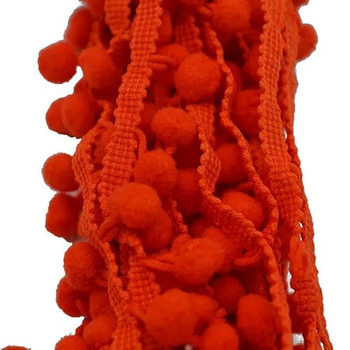 5 Yards 10 mm Spitzenstoff, Nähzubehör, Pompom-Besatz, Pom-Pom-Dekoration, Quaste, Kugel, Fransenband, DIY-Material, Bastelbekleidung, PT08, Orangerot, 5 Yards 5 Yards 10 mm Spitzenstoff, Nähzubehör, Pompom-Besatz, Pom-Pom-Dekoration, Quaste, Kugel, Fransenband, DIY-Material, Bastelbekleidung, PT08, Orangerot, 5 Yards von ZFISH