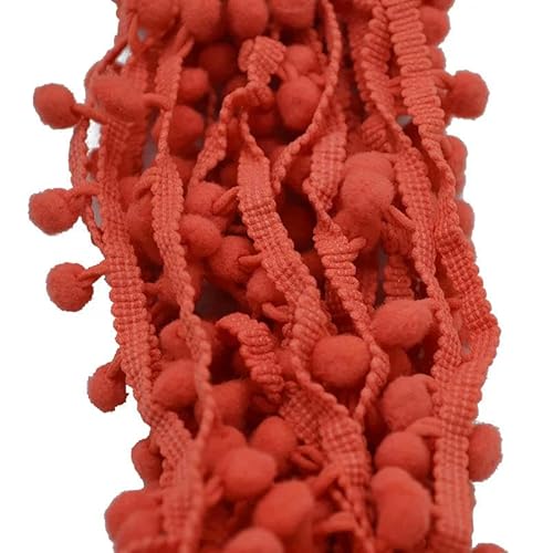 5 Yards 10 mm Spitzenstoff, Nähzubehör, Pompom-Besatz, Pom-Pom-Dekoration, Quaste, Kugel, Fransenband, DIY-Material, Bastelbekleidung, PT13 Wassermelonenrot, 5 Yards 5 Yards 10 mm Spitzenstoff, Nähzubehör, Pompom-Besatz, Pom-Pom-Dekoration, Quaste, Kugel, Fransenband, DIY-Material, Bastelbekleidung, PT13 Wassermelonenrot, 5 Yards von ZFISH