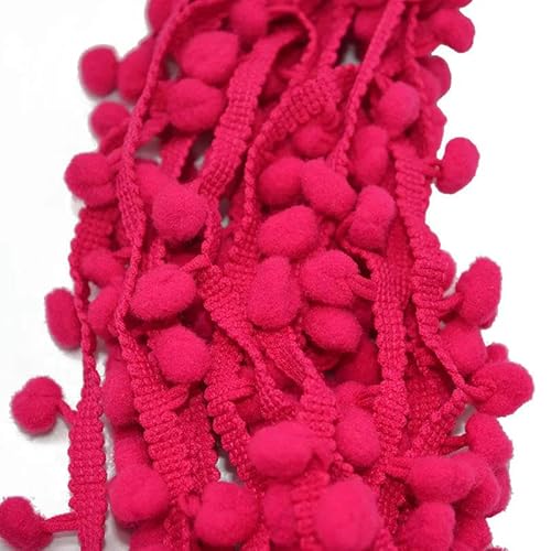 5 Yards 10 mm Spitzenstoff, Nähzubehör, Pompom-Besatz, Pom-Pom-Dekoration, Quaste, Kugel, Fransenband, DIY-Material, Bastelbekleidung, PT14, rosarot, 5 Yards 5 Yards 10 mm Spitzenstoff, Nähzubehör, Pompom-Besatz, Pom-Pom-Dekoration, Quaste, Kugel, Fransenband, DIY-Material, Bastelbekleidung, PT14, rosarot, 5 Yards von ZFISH