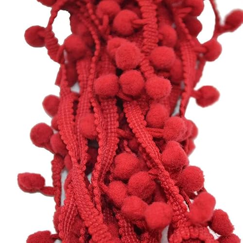5 Yards 10 mm Spitzenstoff, Nähzubehör, Pompom-Besatz, Pom-Pom-Dekoration, Quaste, Kugel, Fransenband, DIY-Material, Bastelbekleidung, PT16 dunkelrot, 5 Yards 5 Yards 10 mm Spitzenstoff, Nähzubehör, Pompom-Besatz, Pom-Pom-Dekoration, Quaste, Kugel, Fransenband, DIY-Material, Bastelbekleidung, PT16 dunkelrot, 5 Yards von ZFISH