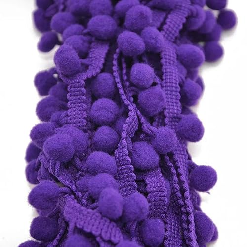 5 Yards 10 mm Spitzenstoff, Nähzubehör, Pompom-Besatz, Pom-Pom-Dekoration, Quaste, Kugel, Fransenband, DIY-Material, Bastelbekleidung, PT20 Dunkelviolett, 5 Yards 5 Yards 10 mm Spitzenstoff, Nähzubehör, Pompom-Besatz, Pom-Pom-Dekoration, Quaste, Kugel, Fransenband, DIY-Material, Bastelbekleidung, PT20 Dunkelviolett, 5 Yards von ZFISH