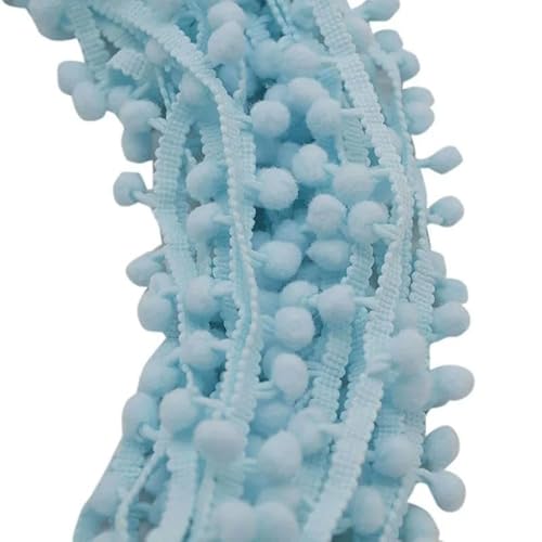 5 Yards 10 mm Spitzenstoff, Nähzubehör, Pompom-Besatz, Pom-Pom-Dekoration, Quaste, Kugel, Fransenband, DIY-Material, Bastelbekleidung, PT21 hellblau, 5 Yards 5 Yards 10 mm Spitzenstoff, Nähzubehör, Pompom-Besatz, Pom-Pom-Dekoration, Quaste, Kugel, Fransenband, DIY-Material, Bastelbekleidung, PT21 hellblau, 5 Yards von ZFISH