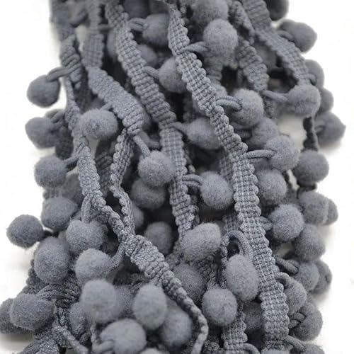5 Yards 10 mm Spitzenstoff, Nähzubehör, Pompom-Besatz, Pom-Pom-Dekoration, Quaste, Kugel, Fransenband, DIY-Material, Bastelbekleidung, PT30 Dunkelgrau, 5 Yards 5 Yards 10 mm Spitzenstoff, Nähzubehör, Pompom-Besatz, Pom-Pom-Dekoration, Quaste, Kugel, Fransenband, DIY-Material, Bastelbekleidung, PT30 Dunkelgrau, 5 Yards von ZFISH