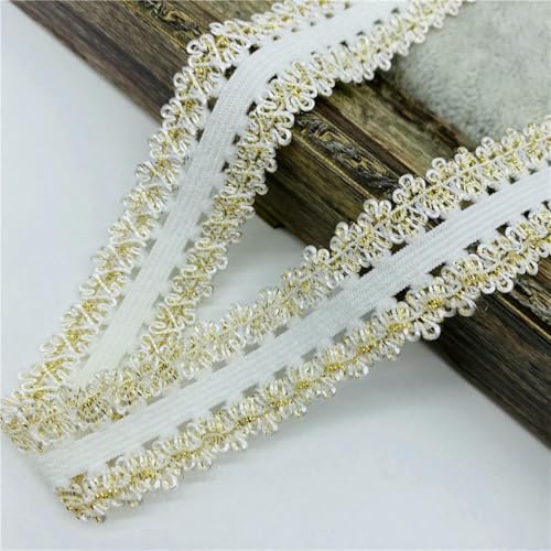 5 Yards 20 mm 25 mm elastisches Spitzenband, Spandex-Gummiband zum Nähen von Spitzenstoffbesatz, DIY-Taillenband, Kleidungszubehör-02-5 Yards von ZFISH