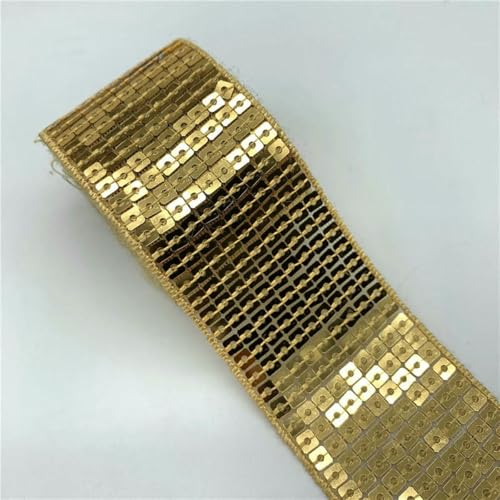 5 Yards 38 mm Paillettenband Spitzenbesatz Pailletten-Nähstoff für Kleider, Kleidung, Kopfschmuck, Brauthochzeit, Nähzubehör-04-2 Yards von ZFISH
