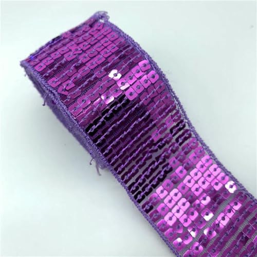 5 Yards 38 mm Paillettenband Spitzenbesatz Pailletten-Nähstoff für Kleider, Kleidung, Kopfschmuck, Brauthochzeit, Nähzubehör-05-2 Yards von ZFISH