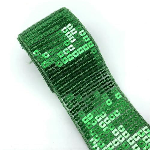 5 Yards 38 mm Paillettenband Spitzenbesatz Pailletten-Nähstoff für Kleider, Kleidung, Kopfschmuck, Brauthochzeit, Nähzubehör-11-2 Yards von ZFISH