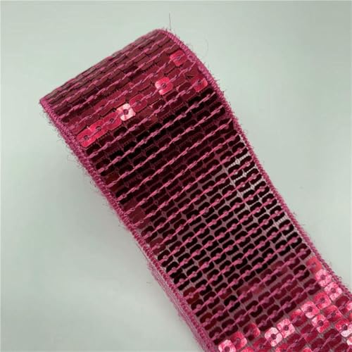 5 Yards 38 mm Paillettenband Spitzenbesatz Pailletten-Nähstoff für Kleider, Kleidung, Kopfschmuck, Brauthochzeit, Nähzubehör-14-5 Yards von ZFISH
