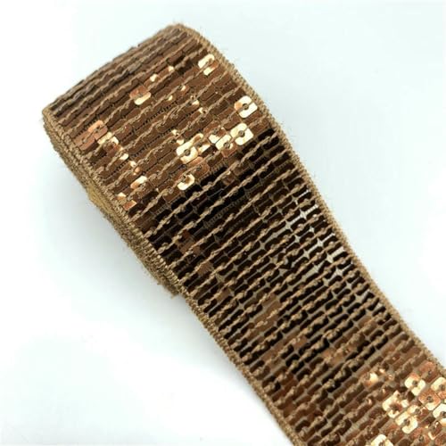 5 Yards 38 mm Paillettenband Spitzenbesatz Pailletten-Nähstoff für Kleider, Kleidung, Kopfschmuck, Brauthochzeit, Nähzubehör-15-2 Yards von ZFISH