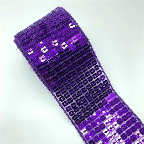 5 Yards 38 mm Paillettenband Spitzenbesatz Pailletten-Nähstoff für Kleider, Kleidung, Kopfschmuck, Brauthochzeit, Nähzubehör-16-2 Yards von ZFISH