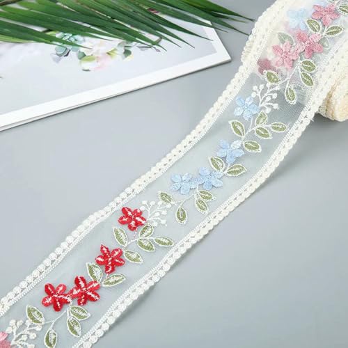 5 Yards Blumenstickerei-Spitzenband zur Schleifenherstellung, Kleidungsdekor, Nähstoff, Bastelbedarf, Handarbeitszubehör, 7–5 Yards 5 Yards Blumenstickerei-Spitzenband zur Schleifenherstellung, Kleidungsdekor, Nähstoff, Bastelbedarf, Handarbeitszubehör, 7–5 Yards von ZFISH
