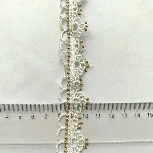 5 m/16,4 Fuß, jede Packung weißgoldene Spitzenbesätze, handgefertigt, zum Selbernähen, Basteln, Kleider, Vorhänge, Cruve-Rand, Accessoire, Hochzeitsdekoration, Artikel 3–5 Meter 5 m/16,4 Fuß, jede Packung weißgoldene Spitzenbesätze, handgefertigt, zum Selbernähen, Basteln, Kleider, Vorhänge, Cruve-Rand, Accessoire, Hochzeitsdekoration, Artikel 3–5 Meter von ZFISH