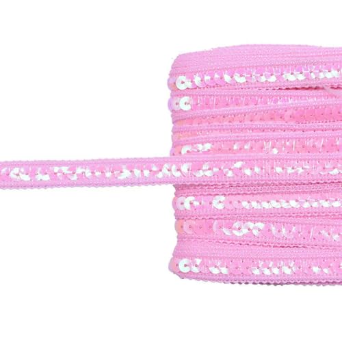 5 m 12 mm glänzendes Paillettenband, Spitzenbesatz, Stoff für Kleider, Kleidung, handgefertigt, Basteln, Spitzenband, Stoff, Kleidungsstücke, Nähzubehör, B05, 5 Meter von ZFISH