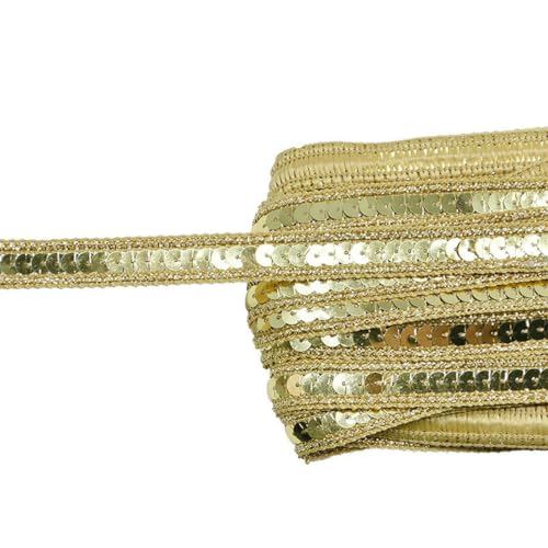 5 m 12 mm glänzendes Paillettenband, Spitzenbesatz, Stoff für Kleider, Kleidung, handgefertigt, DIY-Bastelarbeiten, Spitzenband, Stoff, Kleidungsstücke, Nähzubehör, B03, 5 Meter von ZFISH