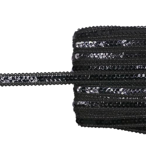 5 m 12 mm glänzendes Paillettenband, Spitzenbesatz, Stoff für Kleider, Kleidung, handgefertigt, DIY-Bastelarbeiten, Spitzenband, Stoff, Kleidungsstücke, Nähzubehör, B16, 5 Meter von ZFISH