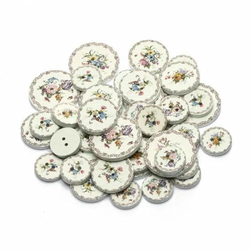 50 Stück 15/20/25 mm weiße Blume bemalt 2 Löcher runder Holzknopf für Kleidungsdekoration Scrapbooking DIY Heimnähzubehör-25 mm 50 Stück 15/20/25 mm weiße Blume bemalt 2 Löcher runder Holzknopf für Kleidungsdekoration Scrapbooking DIY Heimnähzubehör-25 mm von ZFISH