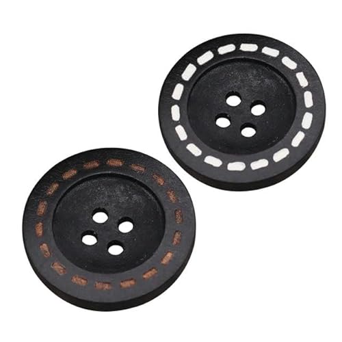 50 Stück DIY Holzknöpfe Nähzubehör Handgefertigte Holzhandwerksdekoration Kinderkleidung Bekleidung 4-Loch Retro Runder Holzknopf-B Stil 50 Stück-20 mm von ZFISH