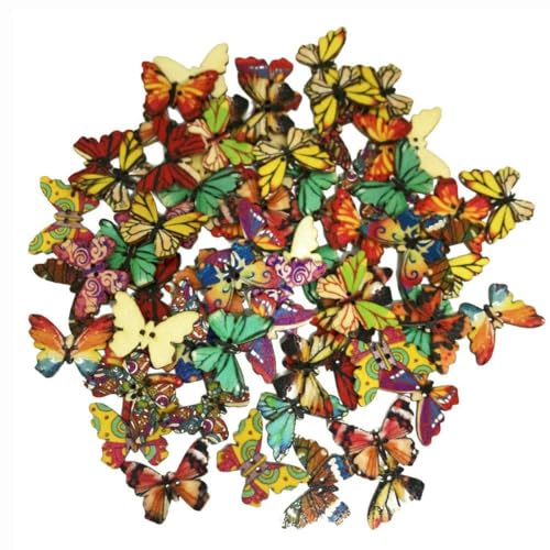 50 Stück Schmetterlings-Holzknöpfe zum Nähen, DIY, Stricken, Scrapbooking, Kleidungsdekor, Schmetterling, 20 mm, 50 Stück 50 Stück Schmetterlings-Holzknöpfe zum Nähen, DIY, Stricken, Scrapbooking, Kleidungsdekor, Schmetterling, 20 mm, 50 Stück von ZFISH