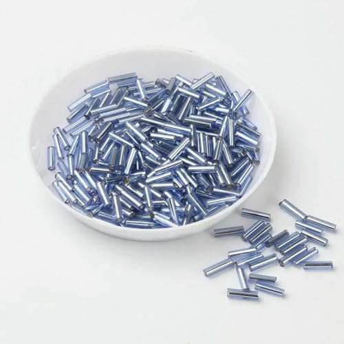 500 g/Packung, 6 mm, Silberkern, tschechische Glasperlen, Röhre für Schmuck, Bekleidungszubehör, Perlen für Kleidung, Blau von ZFISH
