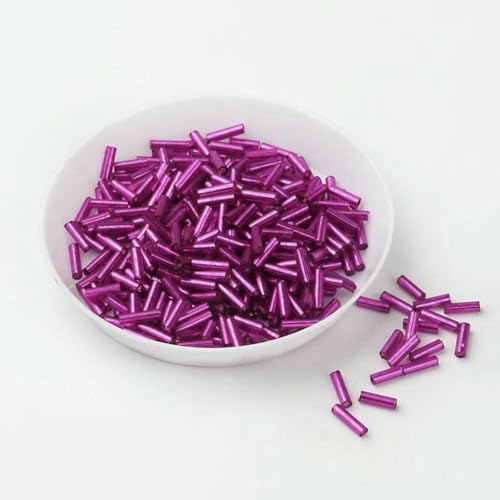 500 g/Packung, 6 mm, Silberkern, tschechische Glasperlen, Röhre für Schmuck, Kleidungszubehör, Perlen für Kleidung, Dunkelrosa von ZFISH