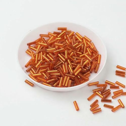 500 g/Packung, 6 mm, Silberkern, tschechische Glasperlen, Tube für Schmuck, Bekleidungszubehör, Perlen für Kleidung, Orange von ZFISH