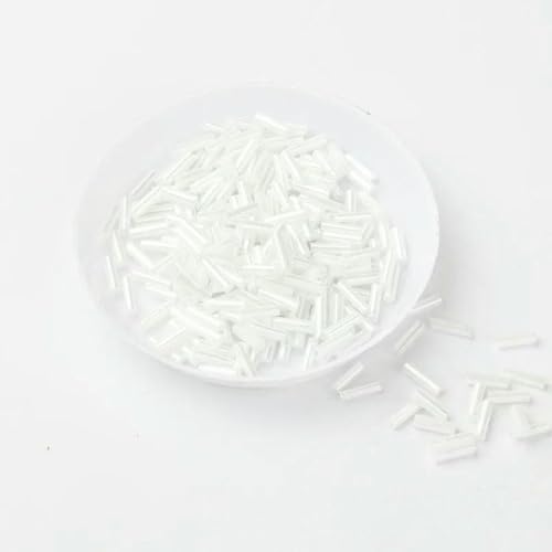 500 g/Packung, 6 mm, Silberkern, tschechische Glasperlen, Tube für Schmuck, Bekleidungszubehör, Perlen für Kleidung, Weiß von ZFISH
