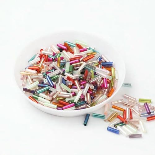 500 g/Packung, 6 mm, Silberkern, tschechische Glasperlen, Tube für Schmuck, Bekleidungszubehör, Perlen für Kleidung, gemischte Farben von ZFISH